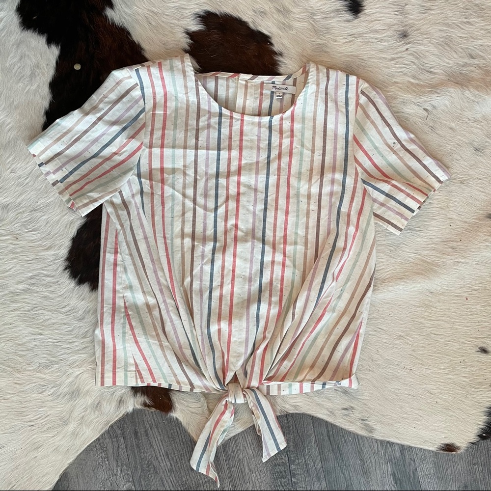 Madewell Striped Crop Top Size Small